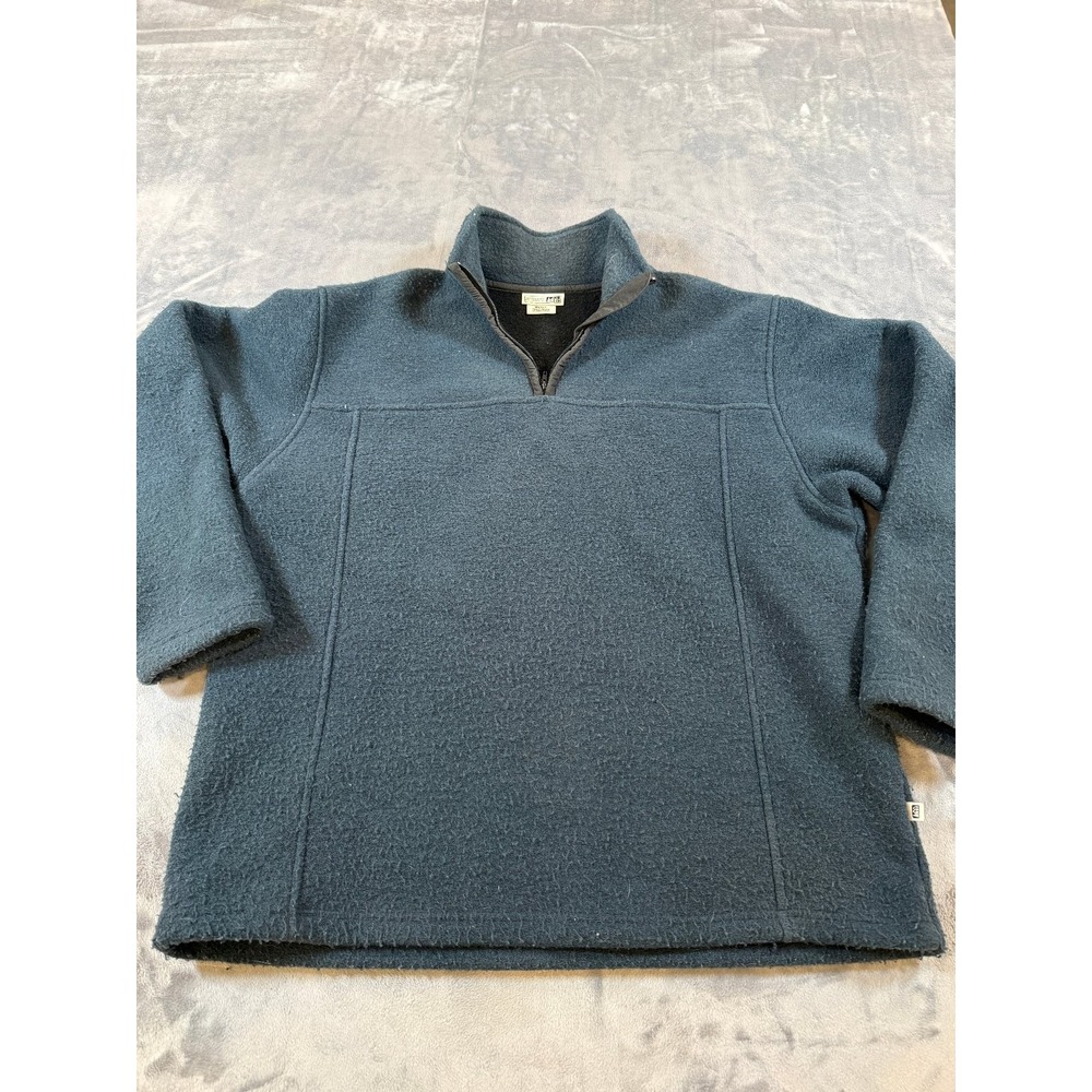 REI Men's L Blue Quarter Zip Fleece Pullover Sweater Made in Canada Italian